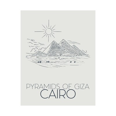 Pyramids of Giza Blue or White - Premium Matte Minimalist Travel Poster - image5